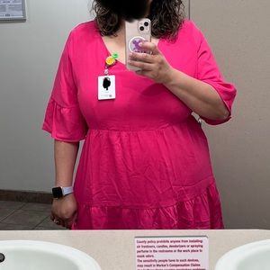 Very trendy hot pink dress. 2xl. New with tags. Measurements in photos.